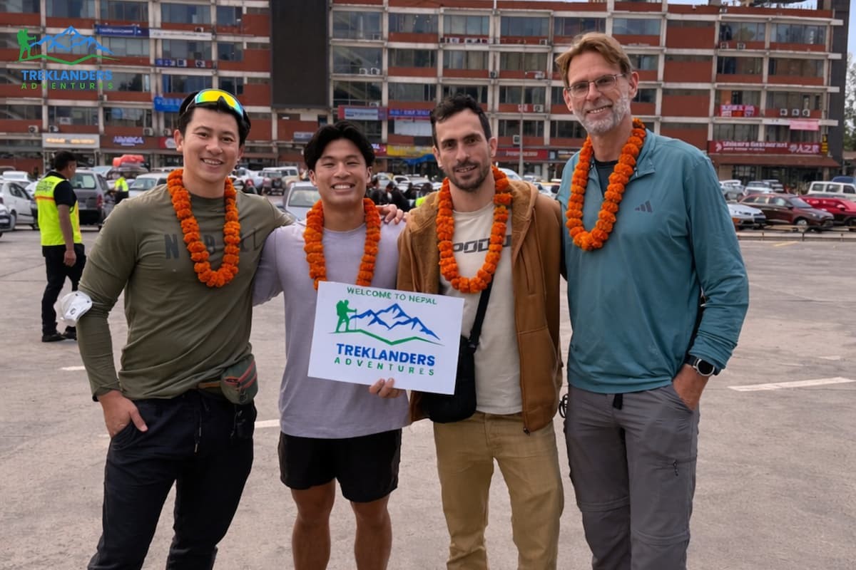 Treklanders welcomed the Langtang Valley Trek group at TIA.
