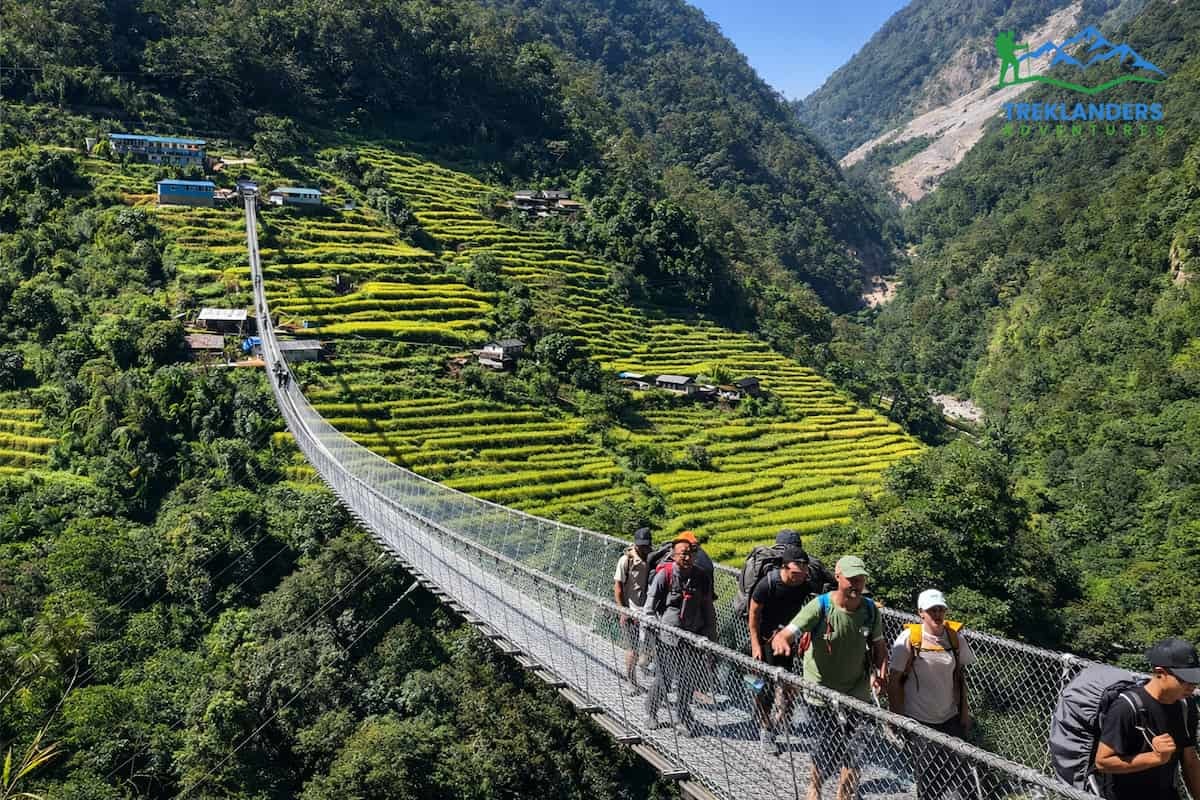 Suspension bridge near Jhinu- Annapurna Base Camp Trek