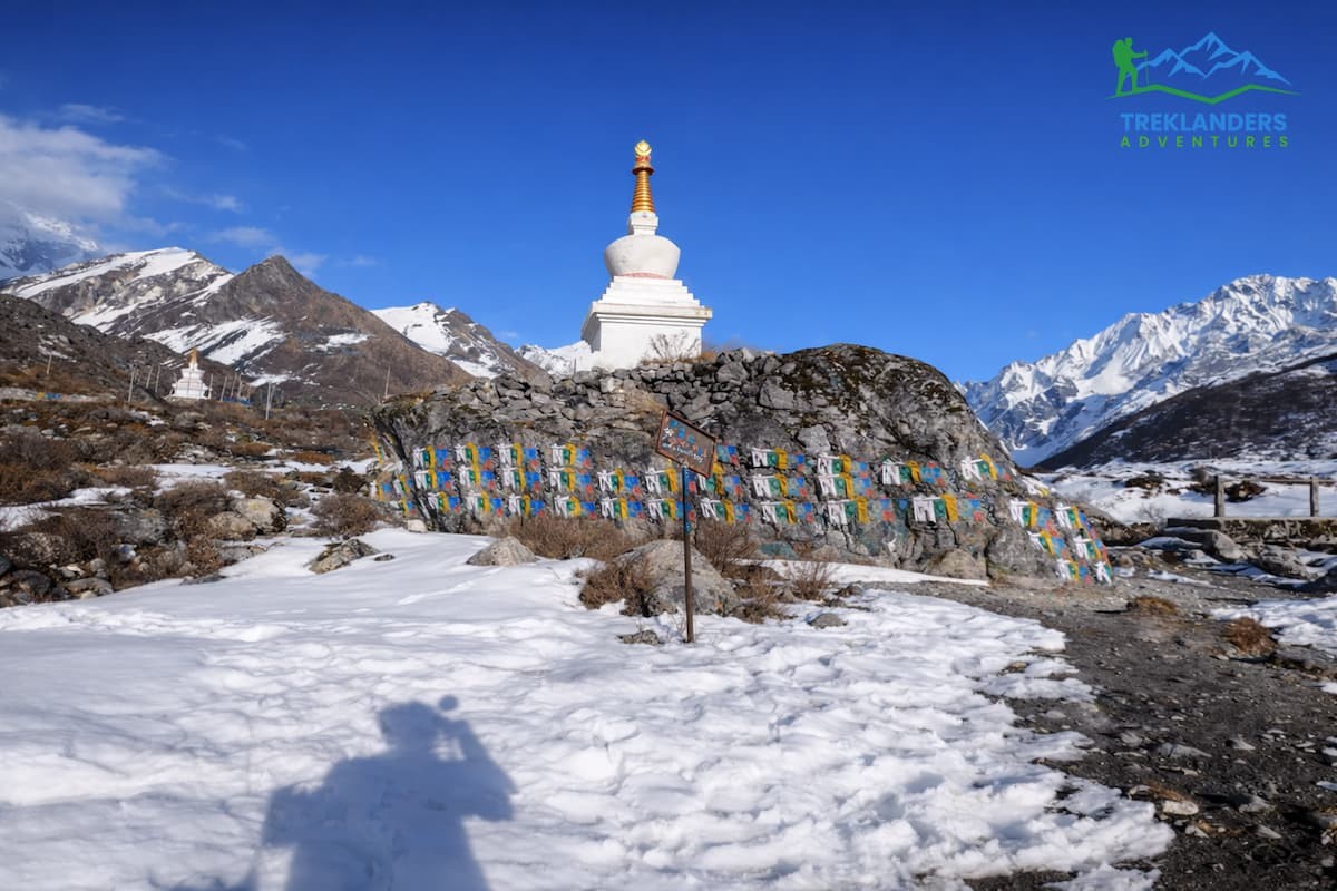 Stupa at Kyanjin Gompa – Langtang Valley Trek.