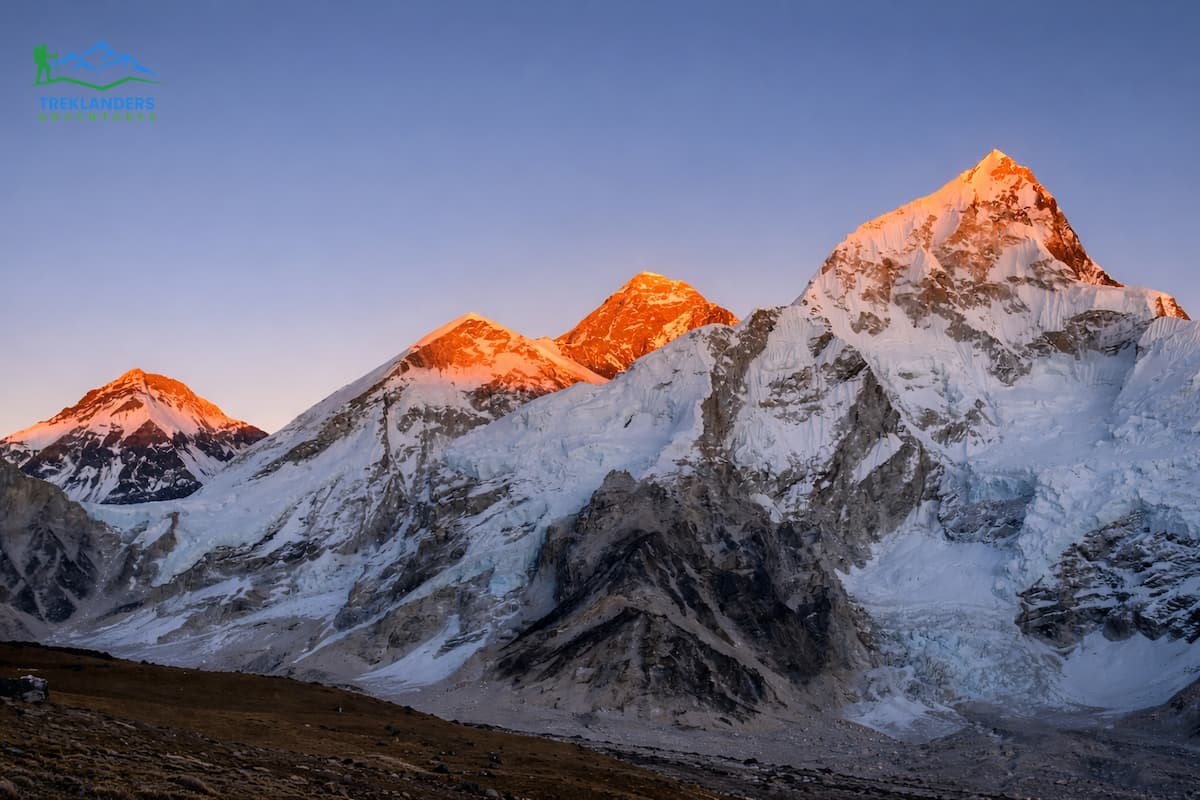 Beautiful sunset view over Mount Everest.