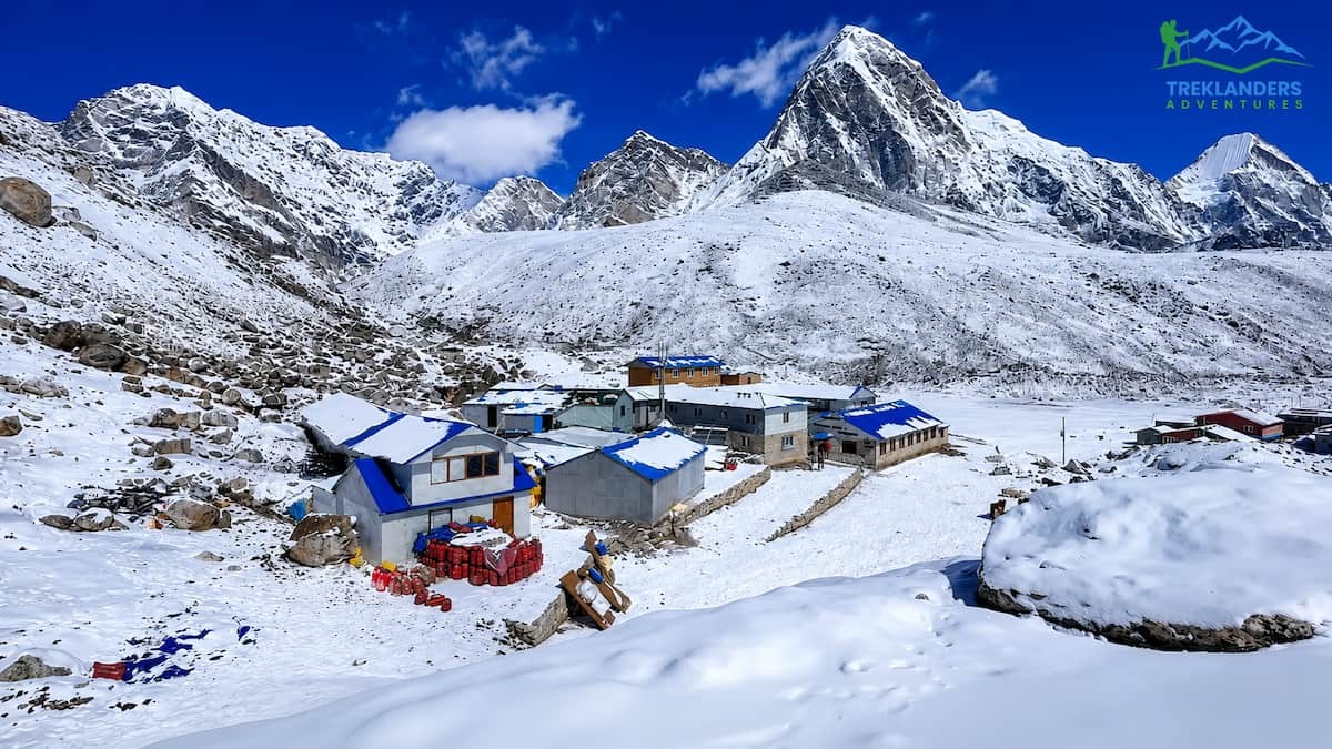Snow-Covered Gorak Shep in Winter