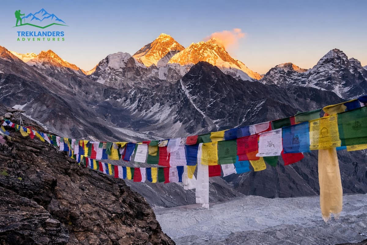Sunset view at Mount Everest from Gokyo ri