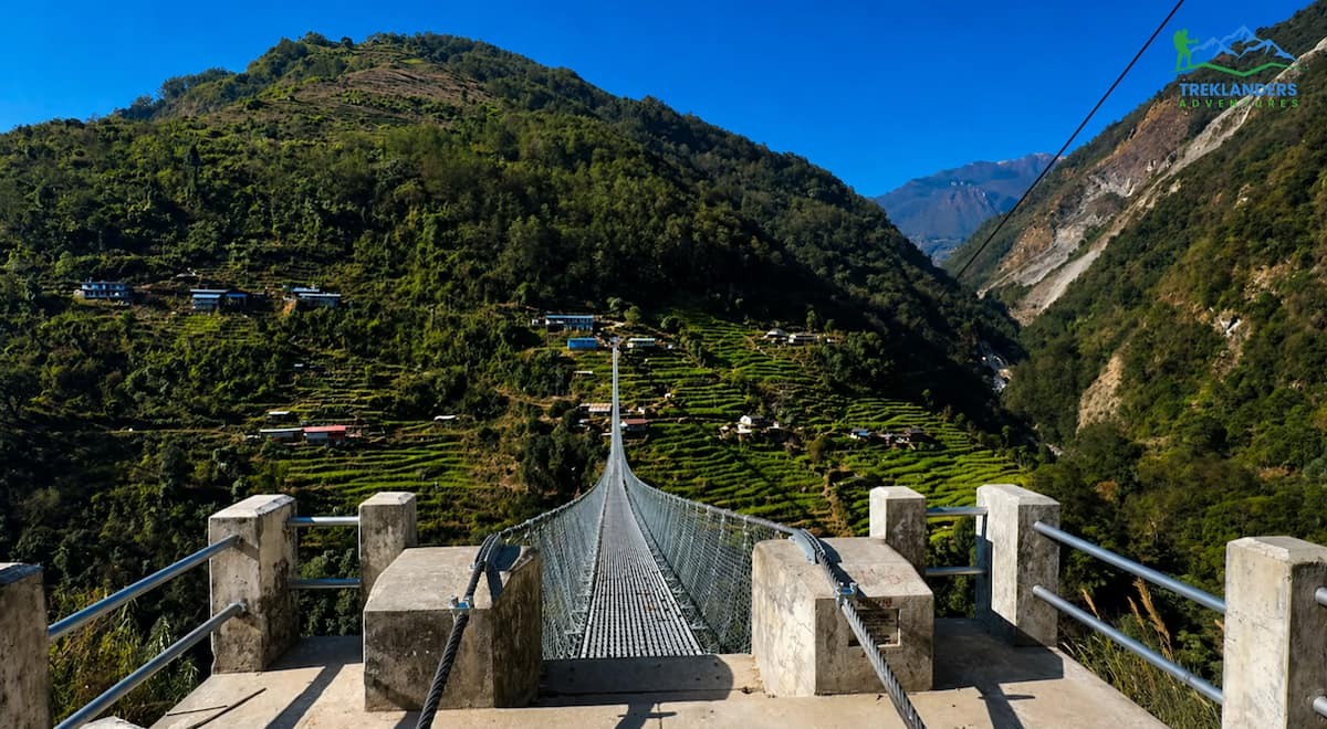 Jhinu Suspension Bridge on the Annapurna Base Camp Trek