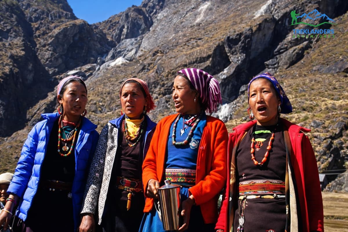 Women in traditional Himalayan dress- Langtang valley 