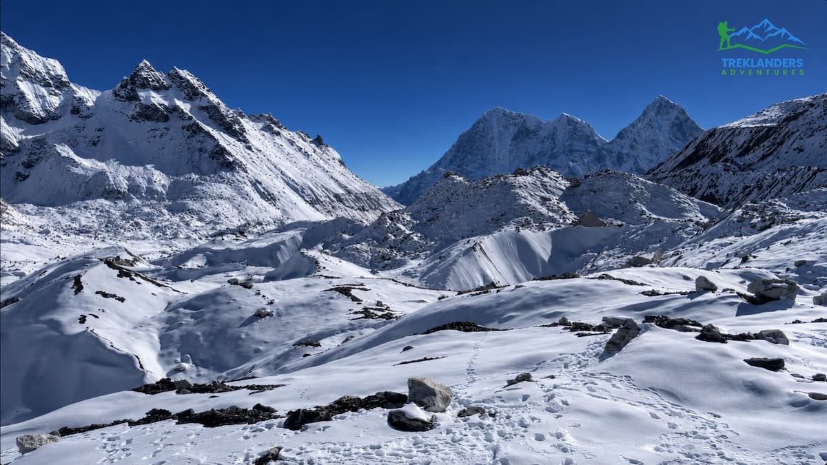 Snow-Covered Everest Base Camp in Winter