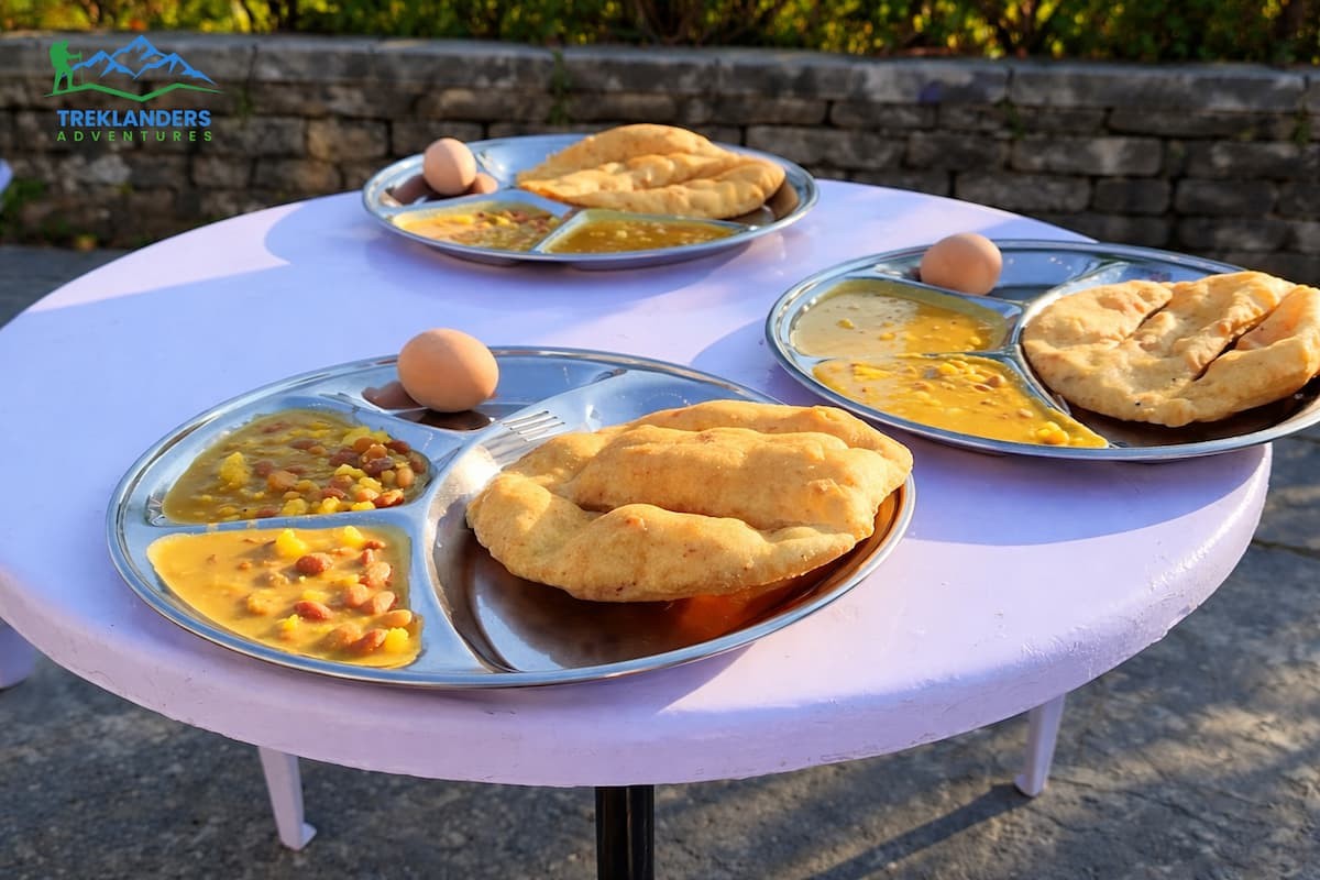 Food served during Ghorepani Poonhill Trek