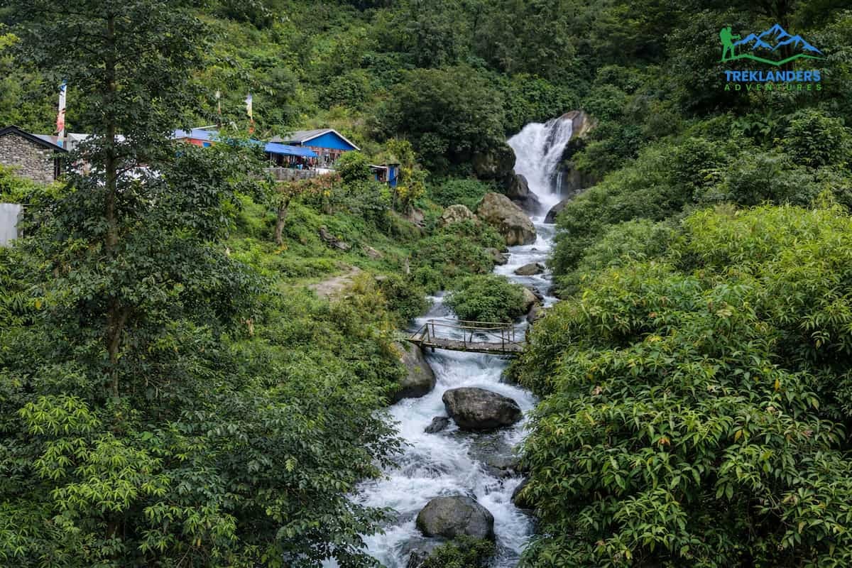 waterfall- Langtang Valley Trek