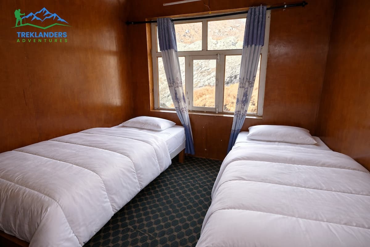 Double-bed room accommodation during the Langtang Valley Trek