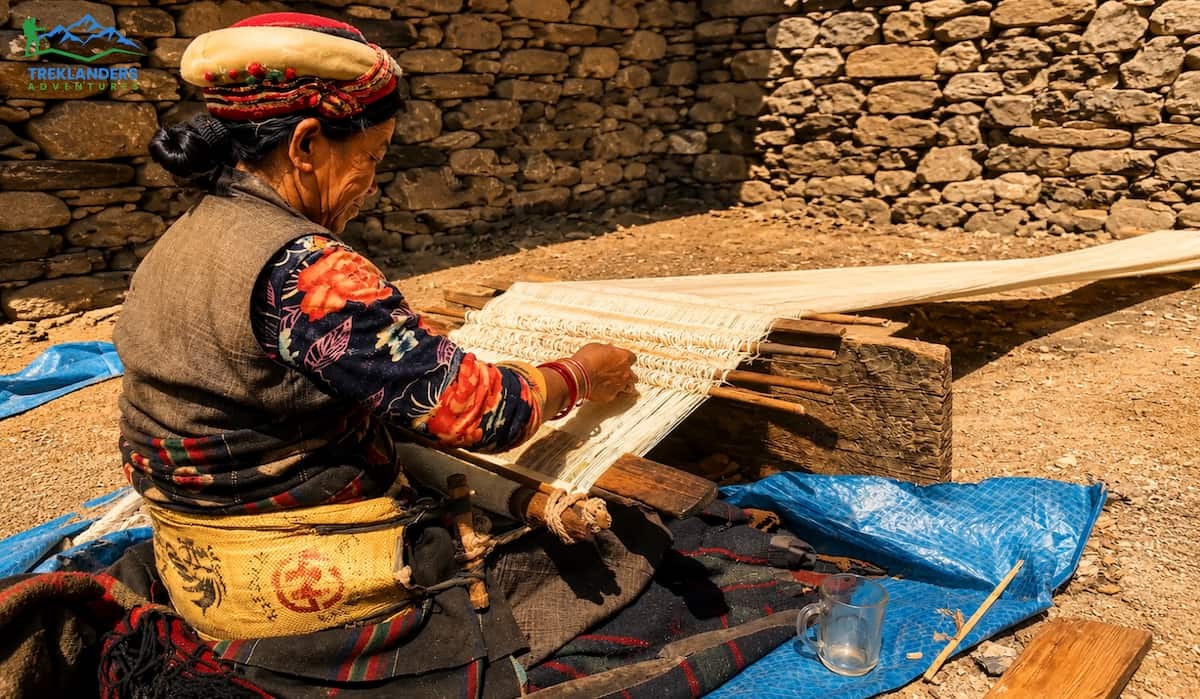 Tamang Woman Weaving a Traditional Mat- Tamang heritage Trek