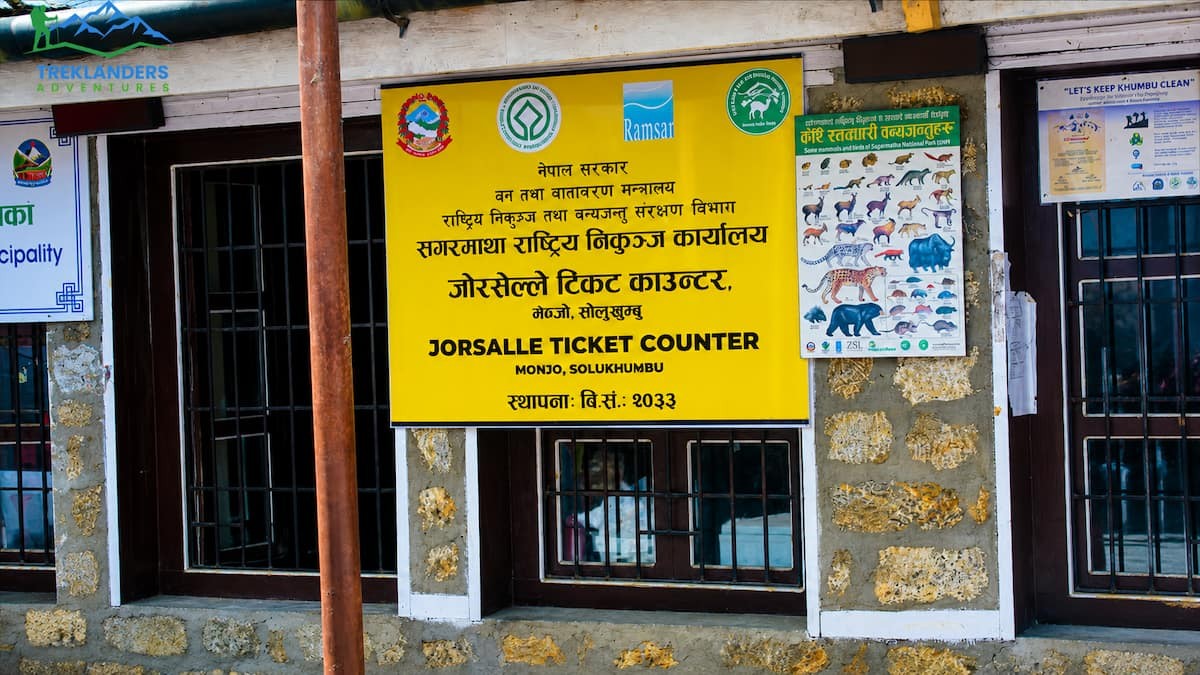 Ticket counter for obtaining Everest Base Camp trek permits