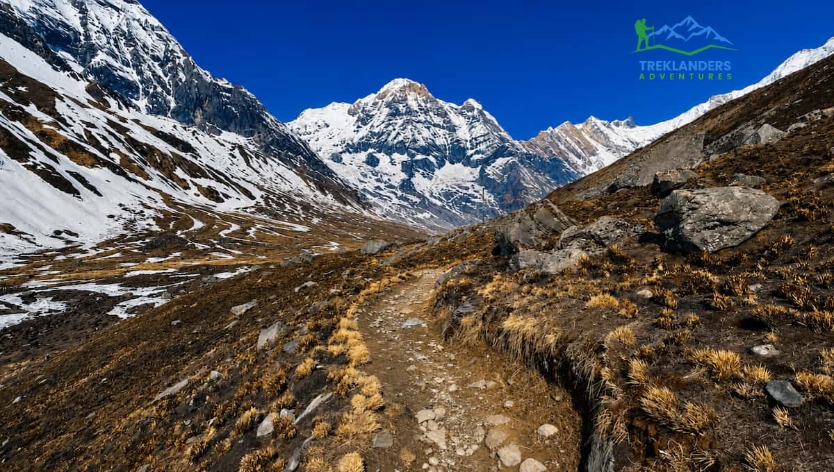 Trail along The Annapurna Base Camp Trek