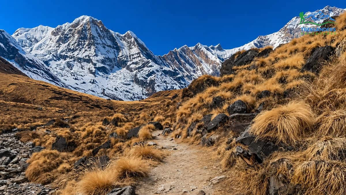 Trail from Machhapuchare Base Camp to Annapurna Base Camp
