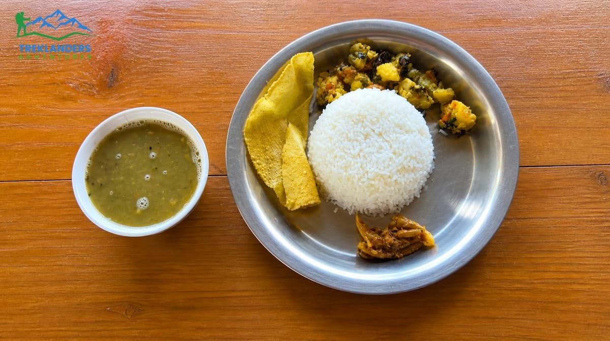 Dal Bhat served during the Langtang Valley Trek