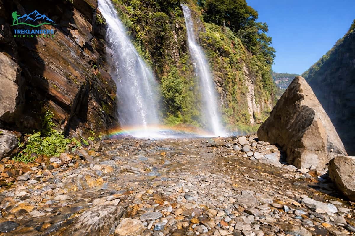 Waterfall Along the Manaslu Circuit Trek