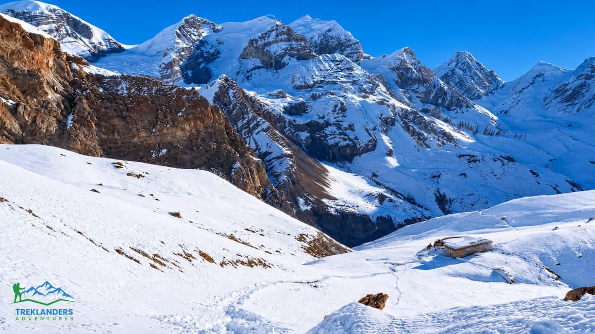 Trail from High Camp to Thorong La Pass During the Annapurna Circuit Trek