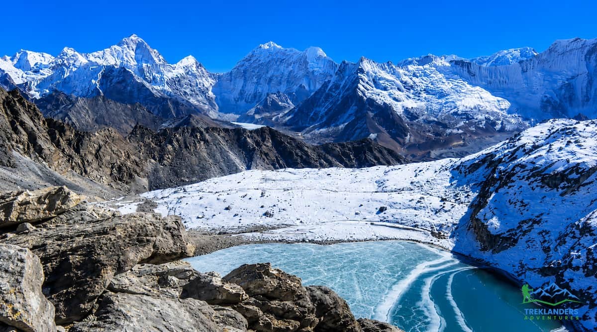 Spectacular Himalayan View from Kongma La Pass on the Everest Three Passes Trek