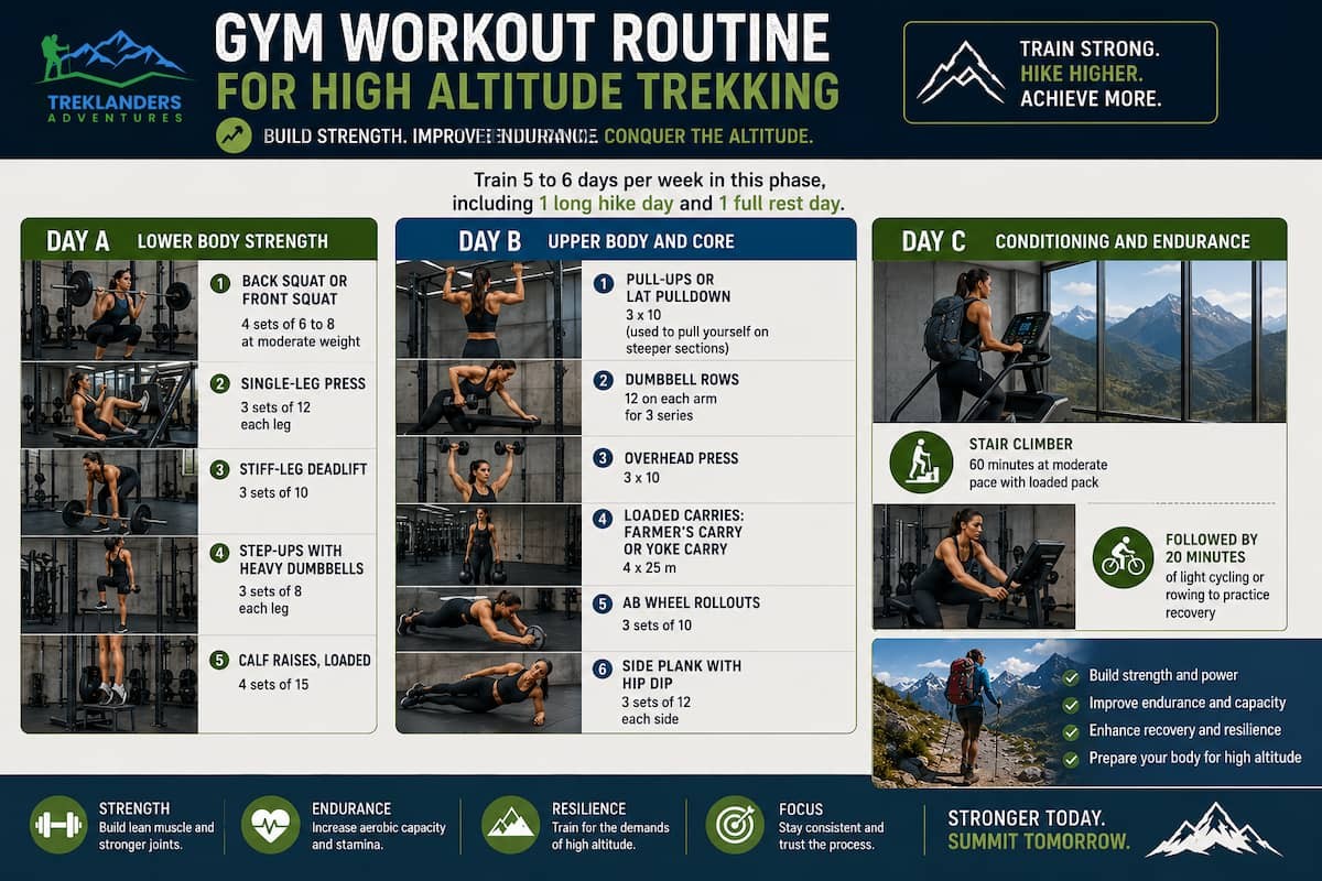 Gym Workout Routine for High Altitude Trekking