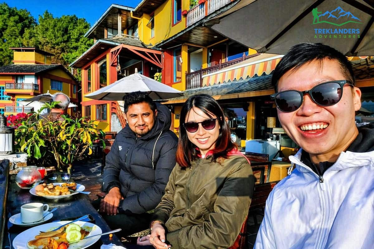 Breakfast in Nagarkot during the Nagarkot Sunrise Tour.