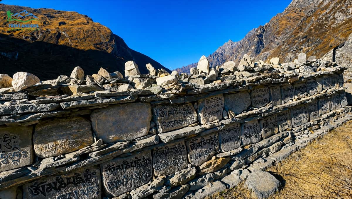 Mani walls at langtang Valley