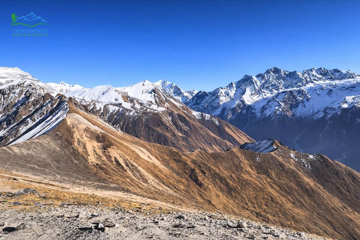 Mountain view from kyanjin Ri- Langtang Valley Trek