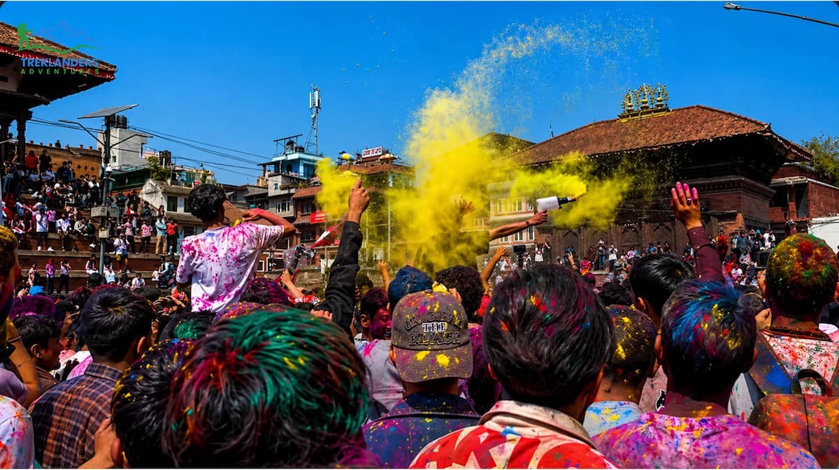 Holi festival celebrated in Basantapur