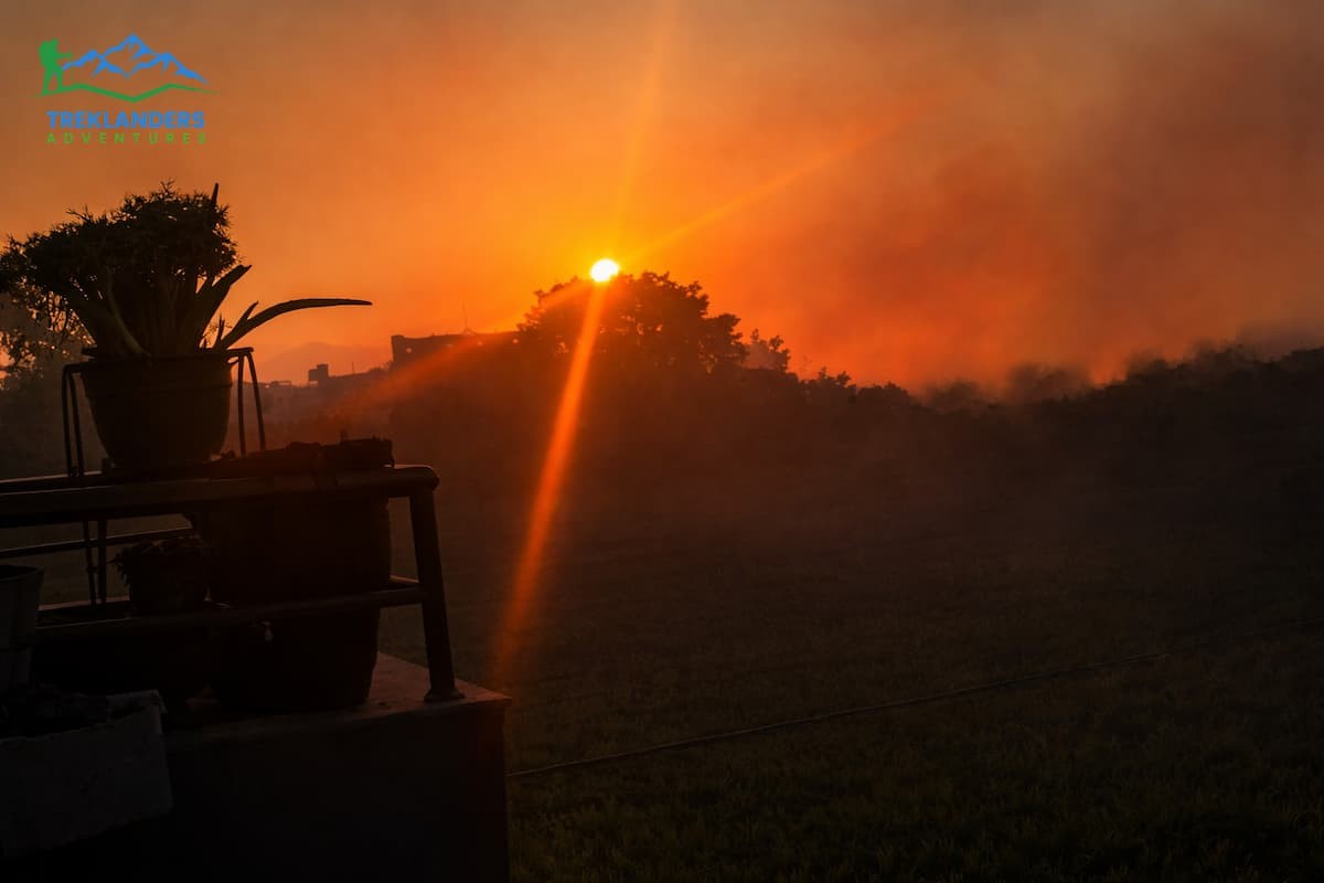 Sunrise during the Champadevi hike