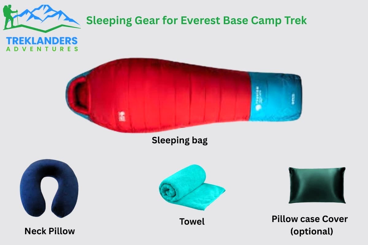 everest base camp trek packing list-sleeping gear