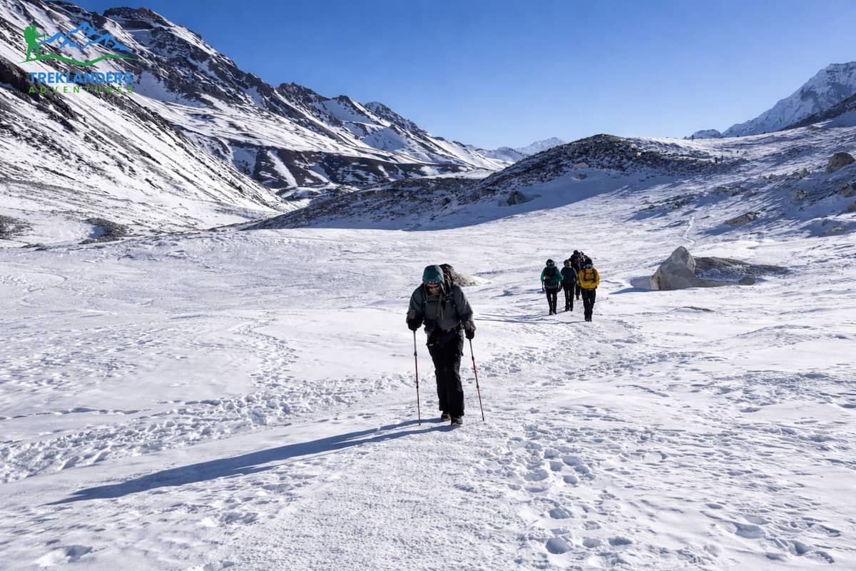 Trail along the Larkya Pass- Manaslu Circuit Trek